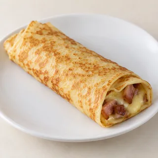 Panqueca de Bacon com queijo — imagem ilustrativa gerada, sem acompanhamentos
